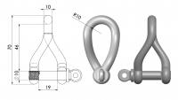 Product image: TWIST SHACKLES, 316, M10