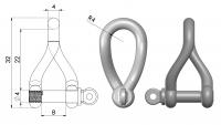 Product image: TWIST SHACKLES, 316, M4