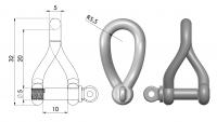 Product image: TWIST SHACKLES, 316, M5