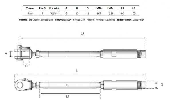 Swageless Rigging Screw